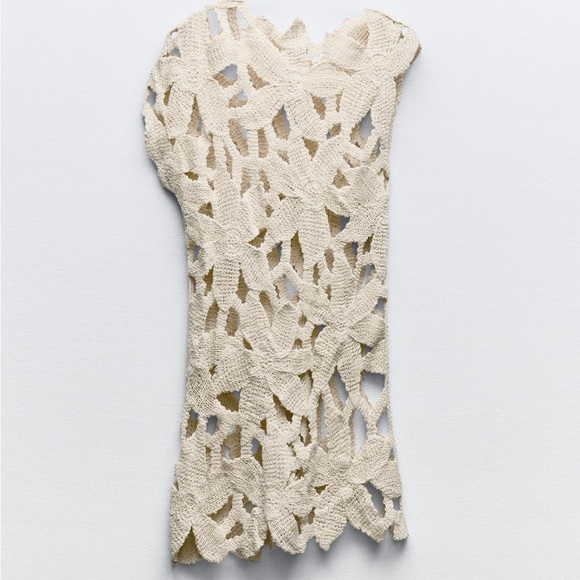 Zara ASYMMETRIC CROCHET DRESS - Picture 15 of 15